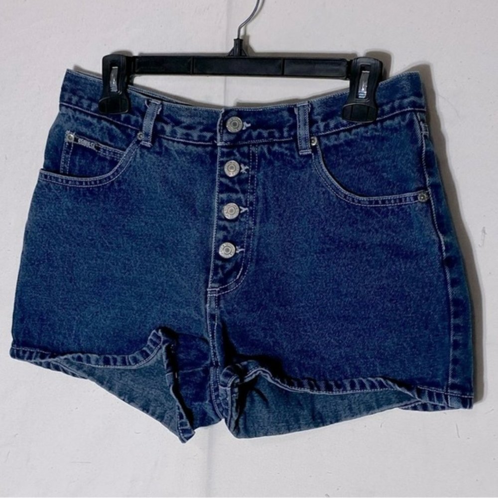 Vintage Request Dark Wash Exposed Button Fly High Rise Jeans 8